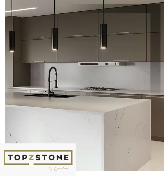 Top Z Stone quartz collection - Modern engineered surfaces for luxury kitchen countertops in Nashua, NH.