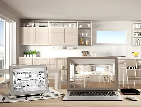 Detailed 3D kitchen design layout and technical planning for a home remodel.